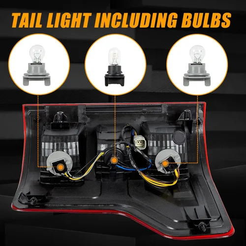 Miniatura 5 de RANSOTO Luz trasera izquierda del lado del conductor compatible con Ford F-150 2018-2020 - Lámpara de freno trasera con bombillas, sustituye a