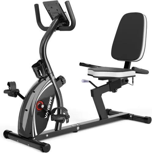 VANSWE Bicicleta estática reclinada para adultos y personas mayores, bicicletas reclinadas para el hogar con resistencia magnética, conectividad
