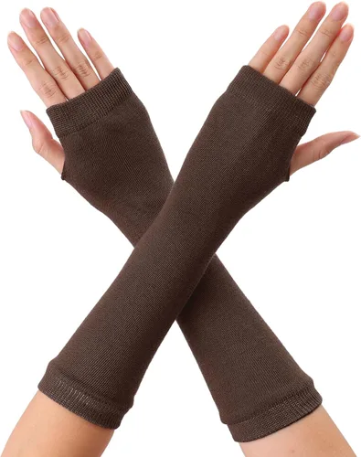 Miniatura 44 de Allegra K Calentadores de brazo sin dedos unisex de moda clásica