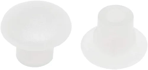 uxcell Tapones de orificio para estante, 0.197 in de diámetro, cubierta de tubo blanco transparente para gabinete de uñas, soporte de botón,