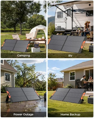 Miniatura 8 de ZOUPW Panel solar portátil de 110 vatios tipo N 16BB para central eléctrica, panel solar plegable mono para Jackery 300/500/Ecoflow/Anker