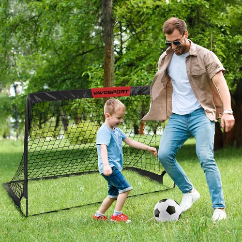 Miniatura 6 de Juego de porterías de fútbol para niños para patio trasero – 2 de 4 x 3 pies, equipo portátil de entrenamiento de portería de fútbol, red de fútbol