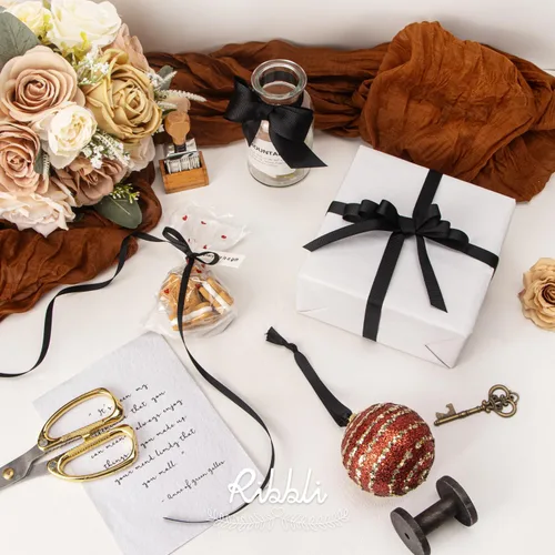 Miniatura 3 de Ribbli Cinta de grogrén negra, 3/8 pulgadas x 50 yardas, uso para lazos de bricolaje, accesorios para el cabello, envoltura de regalos, manualidades