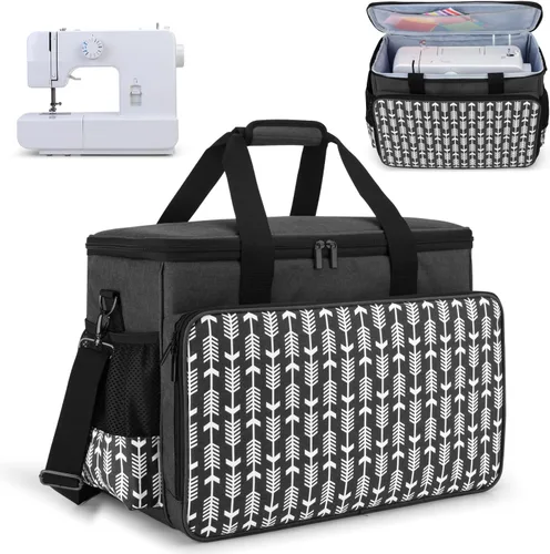 Funda Yarwo para máquina de coser con fondo engrosado, bolsa universal para máquina de coser compatible con la mayoría de las máquinas estándar y