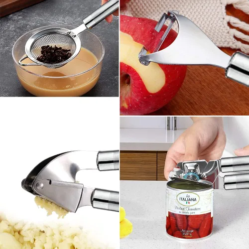 Miniatura 8 de Juego de utensilios de cocina - 35 piezas de utensilios de cocina con rallador, pinzas, espátula de cuchara y girador hechos de silicona resistente