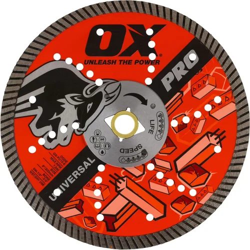 Miniatura 8 de OX Tools OX-PU10-12 - Hoja universal de diamante de corte seco/húmedo de 12 pulgadas para sierra de hormigón, cortes de hormigón, granito, metal