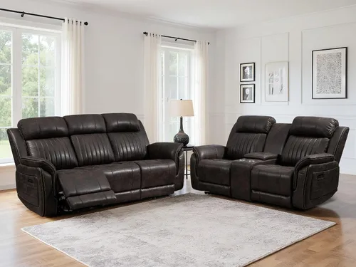 Miniatura 11 de Sofá biplaza reclinable eléctrico Zero Gravity con reposacabezas ajustables, sillón reclinable eléctrico con consola, sofá reclinable eléctrico de 2
