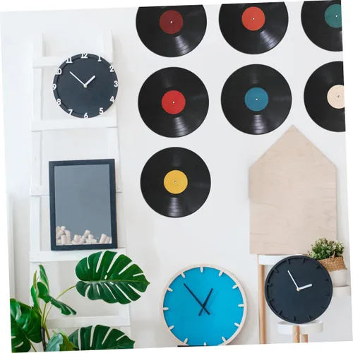 Miniatura 6 de 16 calcomanías de pared de disco de vinilo retro para dormitorio, decoración de sala de estar, calcomanías de pared para discoteca retro fiestas