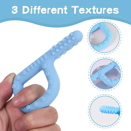 Miniatura 2 de Juguetes sensoriales para masticar para niños autistas, paquete de 4 juguetes de dentición en forma de P, mordedores de bebé, juguetes para masticar