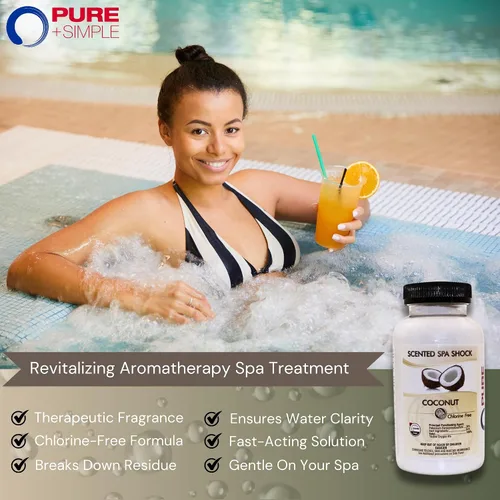 Miniatura 4 de Coconut Aromatherapy Spa Shock para jacuzzis y spas Tratamiento de choque oxidante sin cloro para jacuzzis Compatible con tabletas de bromo