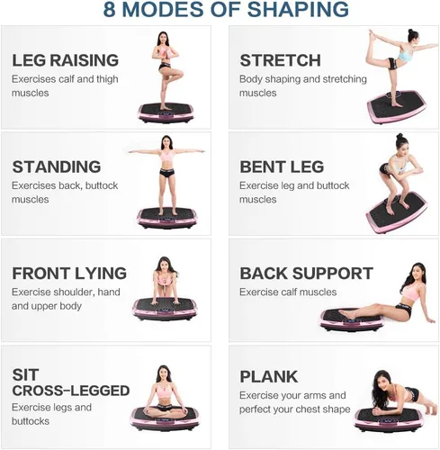 Miniatura 7 de nimto - Máquina de ejercicios con placa de vibración, entrenamiento de cuerpo entero, plataforma de entrenamiento para el hogar, equipo de fitness