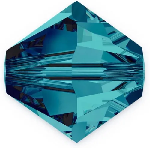 Miniatura 13 de 100 cuentas sueltas de cristal bicono facetado pequeño Preciosa auténtico de 3mm (0.118 pulgadas) aguamarina AB (azul) compatibles con cristales