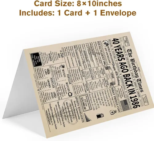 Miniatura 2 de Tarjeta de cumpleaños número 40 feliz, regalos y decoraciones para mujeres, hombres, ella, él, cualquiera Regalos divertidos y únicos de 40 años