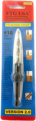 Miniatura 21 de FTG USA Juego de 12 brocas avellanadoras #4 (7/64") para madera con broca cónica