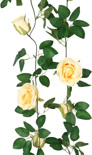 Miniatura 8 de SHACOS - Guirnaldas de rosas artificiales para colgar con hojas y flores para uso en el hogar, bodas, fiestas