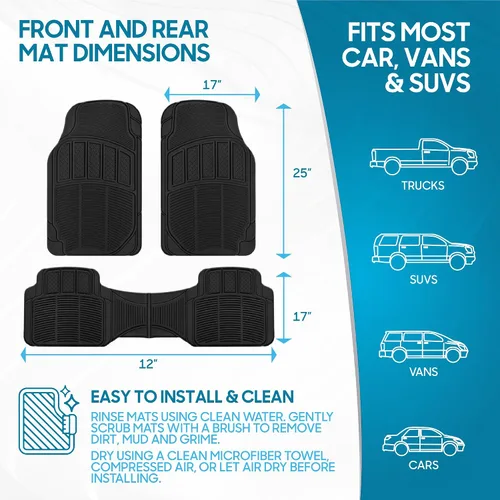 Miniatura 7 de CarXS Proliners alfombrillas clásicas de goma para auto