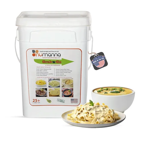 NuManna INT-NMGNG Caja con 76 menús de comida, que se pueden almacenar hasta por 25 años.