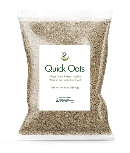 Pure Original Ingredients Cereal de desayuno de avena rápida, grano entero, molido en el noroeste del Pacífico, embalaje ecológico, 10 libras