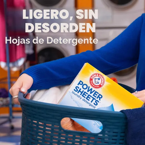 Miniatura 5 de Arm & Hammer Power Sheets Detergente para lavar, aroma fresco a brisa, sin desorden, liviano y apto para viajes, 35 unidades, hasta 70 cargas