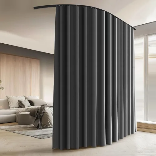 Miniatura 7 de Cortinas divisoras de habitación con juego de rieles de cortina de techo, cortina de ventana para dormitorio, sala de estar, oscurecimiento total