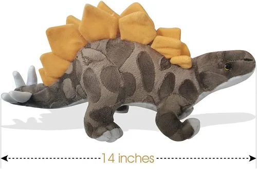 Miniatura 2 de ArtCreativity Juguete de dinosaurio de peluche de estegosaurio de 14 pulgadas, animal de peluche suave y tierno para niños, bonita decoración