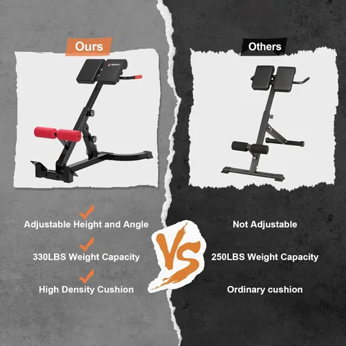 Miniatura 7 de Roman Chair,Foldable Back Extension Machine,Adjustable Ab Back Extension Machine,Core Strength Trainer,Back Exercise Machine for Glute,Ab