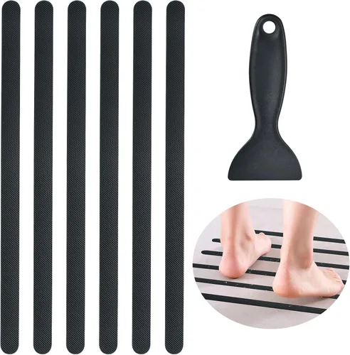 Supkiir Adhesivos antideslizantes para bañera, 24 unidades antideslizantes con raspador para bañera, bañera, ducha, piscina, escaleras, cocina, 15