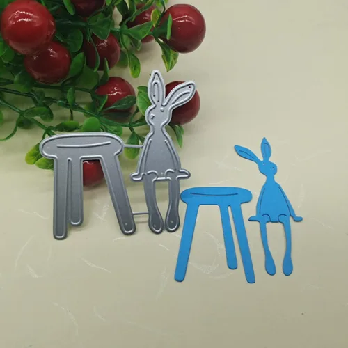 Miniatura 9 de zzirvepaiv - Lindo troquel de corte de metal de conejo de Pascua para manualidades, manualidades, álbum de fotos, decoración de conejito troquelado