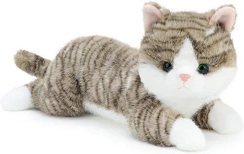 Animales de peluche con peso de gato de 19 pulgadas, 3 libras, animal de peluche realista con peso, almohada de felpa sensorial cómoda, suave