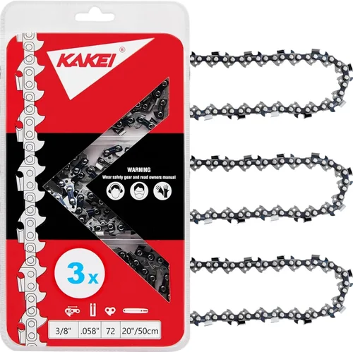Miniatura 37 de KAKEI Cadena de motosierra de 6 pulgadas 1/4" de paso calibre 043 37 eslabones de transmisión para serrucho (3 cadenas) - Semicincel