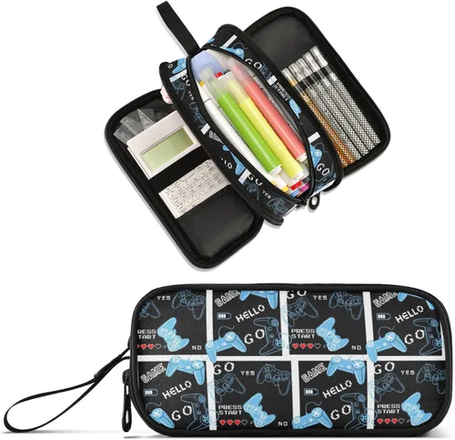 Miniatura 13 de Estuche para lápices de gran capacidad de los años 80 y 90, bolsa para lápices, oficina, escuela, bolsa grande para bolígrafos con almacenamiento
