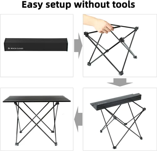 Miniatura 5 de ROCK CLOUD Mesa de campamento portátil de aluminio ultraligera, mesa de playa plegable para camping, senderismo, mochileros, picnic al aire libre