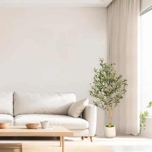Miniatura 7 de Realead Árbol de olivo sintético de 4 pies – Plantas realistas de olivo de interior – Olivo falso con tronco grueso y frutas realistas – Olivos
