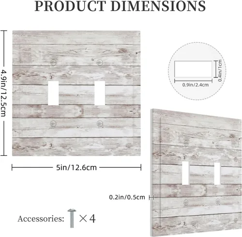 Miniatura 97 de Placa Decorativa de Pared de Granja Rústica con Cuerno de Madera para Puerta de Granero 1 Banda Duplex Cubiertas de Toma Eléctrica Soltera
