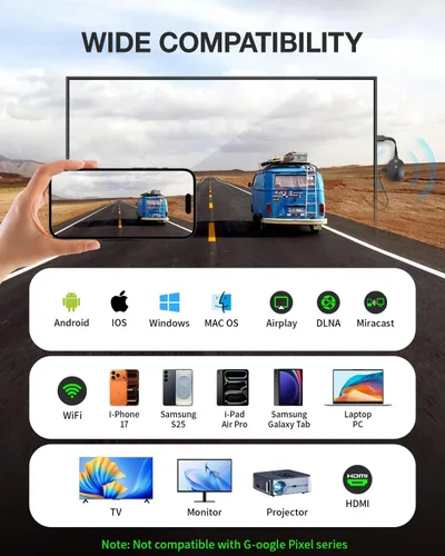 Miniatura 5 de Adaptador de pantalla inalámbrico iOS 4K Plug & Play de doble banda 2.4G+5G, AIMIBO HDMI inalámbrico para i-Phone i-Pad Android Tablet Laptop