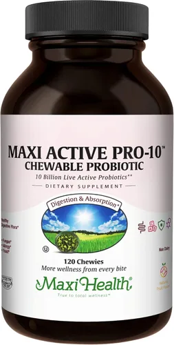 Miniatura 9 de Maxi Health Active Pro-10 Kids Probiotic Chewables - 15 cepas para la salud digestiva e inmunológica - Mezcla de 10 mil millones de probióticos