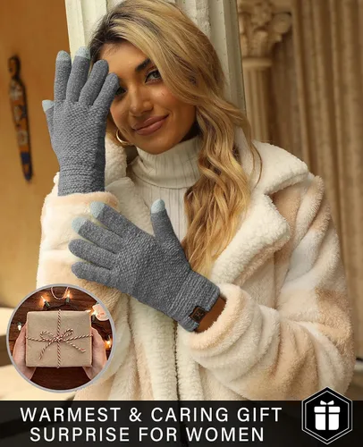 Miniatura 6 de FZ FANTASTIC ZONE Womens Winter Touchscreen Gloves for Cold Weather, Chenille Warm Knit Gloves
