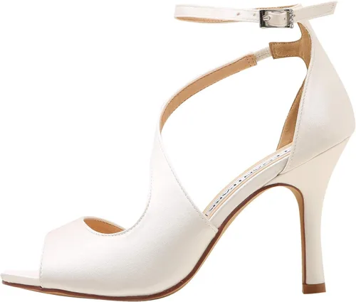 Miniatura 2 de ElegantPark, zapatos de taco alto con tobillera y hebillas de satén para mujer. Sandalias para fiestas de tarde o graduación