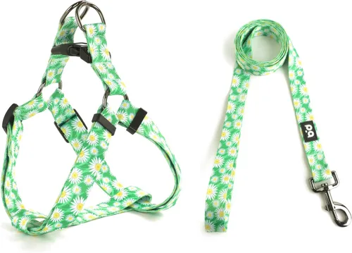 Miniatura 24 de QQPETS Juego de correa de arnés para perro, ajustable, resistente, sin tirones, arnés halter para perros de razas pequeñas, medianas y grandes, clip