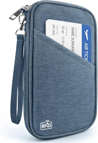 Cartera de pasaporte para la familia con RFID, organizador de documentos de viaje, impermeable para mujeres, billetera de pasaporte portátil para