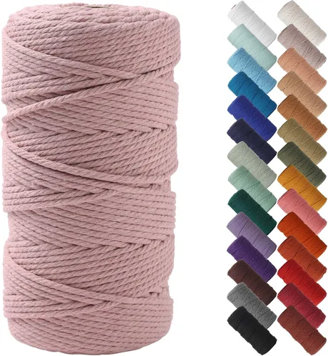 Miniatura 66 de NOANTA - Cuerda de macramé color beige natural, 1/8 pulgadas (3 mm) x 109 yardas (100 metros), cuerda de algodón colorido para colgar en la pared
