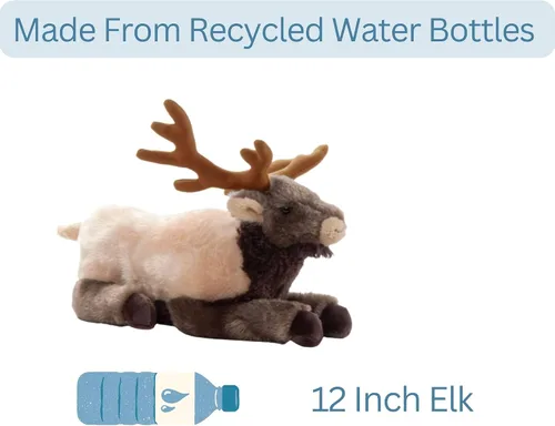 Miniatura 10 de The Petting Zoo Peluche de alce, regalos para niños, animales salvajes del zoológico Onez, juguete de peluche de alce de 12 pulgadas