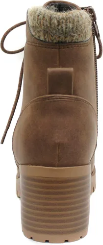 Miniatura 5 de Soda Botines de combate con suela de lengüeta única con cordones y cremallera lateral