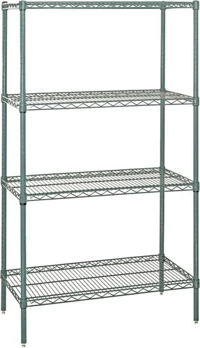 Miniatura 25 de Kit de inicio de 4 estantes de alambre negro 74 pulgadas