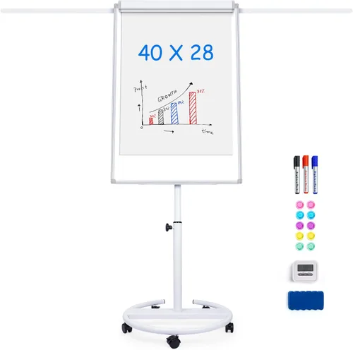 Miniatura 10 de Pizarra blanca móvil – 36 x 24 pulgadas, pizarra magnética portátil de borrado en seco, caballete de soporte de 3 x 2 pies, pizarra blanca
