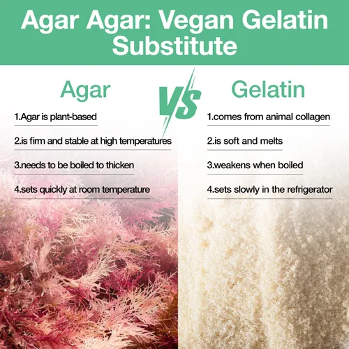 Miniatura 3 de Agar Agar Polvo 1000 Fuerza, 100% Algas Marinas Naturales, Sustituto de Gelatina Vegana, Sin Gluten, Sin OGM, A base de Plantas, Sin Sabor, 5.3 oz