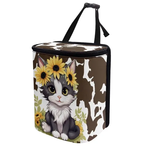 Miniatura 12 de Basurero para automóvil con tapa, bolsa de basura para colgar del automóvil, a prueba de fugas, portátil, papelera, sedán, accesorios