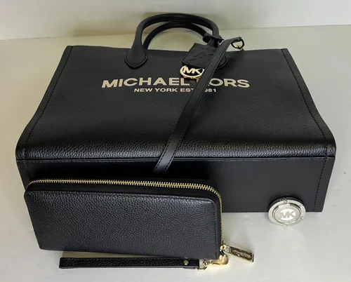 Miniatura 5 de Michael Kors Mirella MD EW Logo Tote Bag incluido con gran cartera Continental y gancho para bolso