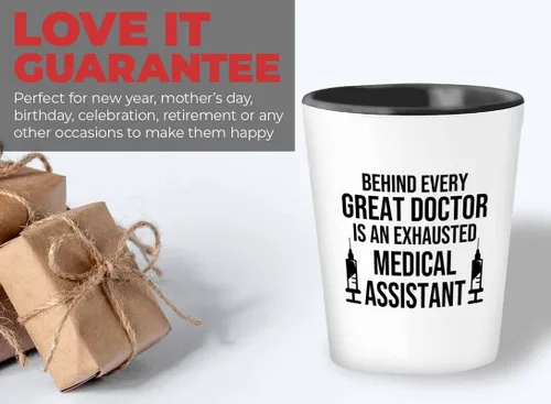 Miniatura 5 de Vaso de chupito de anatomía médica 1.5 oz - Asistente agotado - Médico Enfermera Terapeuta Farmacéutico Trabajador del Hospital Audiólogo Anatómico