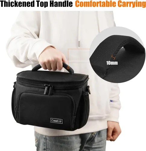Miniatura 5 de Cwatcun Bolso bandolera para cámara pequeña, bolsa bandolera para cámara, impermeable, para fotografía de viaje, para Canon, Nikon, Sony, Fuji